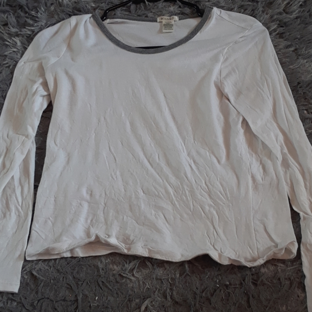 Plain white cropped long sleeve